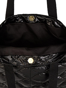 Сумка шоппер 35х34см стеганная с карманами черный полиэстер 000000000001229449