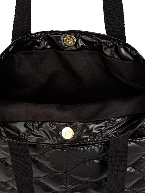 Сумка шоппер 35х34см стеганная с карманами черный полиэстер 000000000001229449