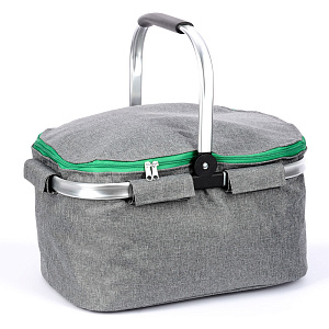 Термосумка 30л 48х27х24см складная с алюминиевым каркасом 1 ручка серый 000000000001212125