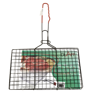 Решетка для барбекю 32х22см OLAFF с металлической ручкой нержавеющая сталь ZHF-096 000000000001205690