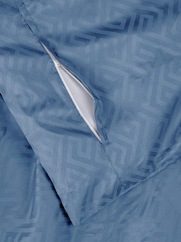 Пододеяльник 145x210см DE'NASTIA JQ меандр сатин синий хлопок 000000000001215823