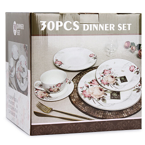 Набор столовой посуды 30 предметов ROSE фарфор Набор столовой посуды 30 предметов ROSE фарфор 000000000001219067