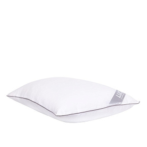 Подушка 48x70см LUCKY белый с серым кантом искусственный лебяжий пух/полиэстер 000000000001210034