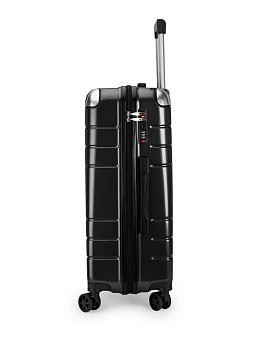 Чемодан на колесах L (48х30х75см) соты черный PC 000000000001226581