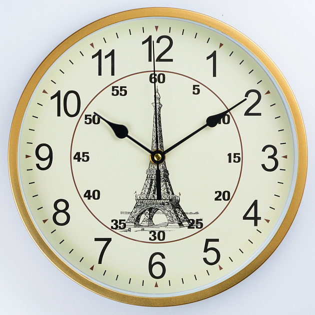 Часы настенные D25,8см La tour Eiffel круглые пластик 000000000001209208