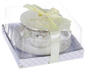 Чайная пара чашка 220мл+ блюдце, белая с золотом, подарочная упаковка,107-04038 000000000001177813