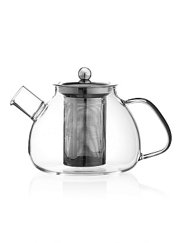 Чайник заварочный 1л LUCKY с металлическим ситичком стекло 000000000001212879