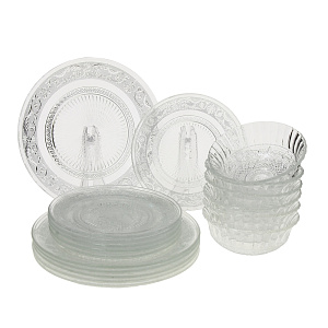 Столовый набор Wellberg, 18 предметов, стекло 000000000001157873