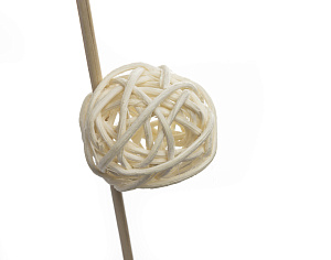 Ветка декоративная 80см D4см Шарик китте бежевый 000000000001209759