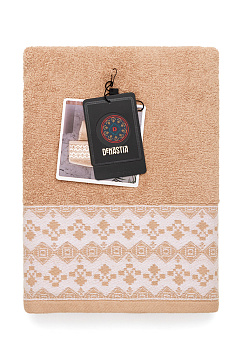 Полотенце 70х130см DE'NASTIA ТАЛИСМАН терракотовый хлопок-100% 000000000001215368