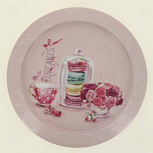 Поднос d38см НОВЫЙ АРГУМЕНТ Десерт Микс круглый жестяной 000000000001187792