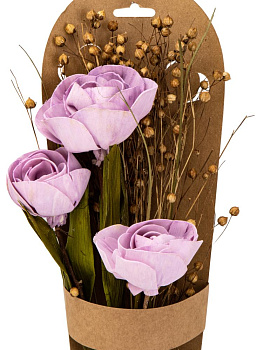 Сухоцветы 12x6x47см DE'NASTIA Цветочная композиция Маки микс цветов 000000000001228201