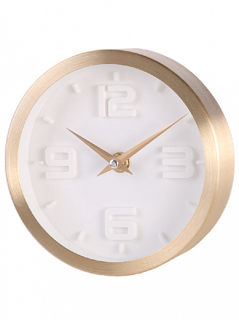 Часы настенные кварцевые Стиль золотой (корпус из алюминия, циферблат из полистирола, питание от батарейки типа AA 15x4,2см 79657 000000000001185761