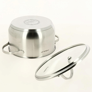 Кастрюля 3,5л 20x11,5см MOULIN VILLA Crystal стеклянная крышка алюминий 000000000001204848