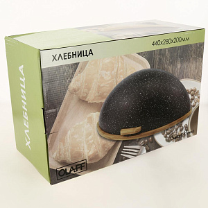 Хлебница 440х200х280мм  бамбук основа  крышка полистирол  ручка светлая прозрачная бамбук  подарочная упаковка 184-18004 000000000001205518