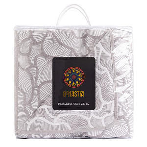 Покрывало 200х240см DE'NASTIA пион2 3слоя серое жаккард 55%хлопок 45%полиэстер 000000000001212597