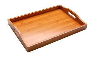 Поднос с ручками 40х27,8х5,5см BRAVO в термоусадочной пленке без коробки бамбук 000000000001190810