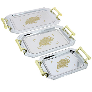 Набор подносов Wellberg, сталь, 3 предмета 000000000001163983