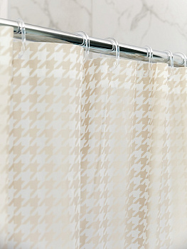 Шторка для ванной 180x200см DE'NASTIA гусиные лапки бежевый ПЕВА 000000000001219875