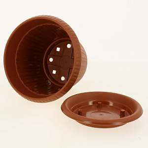 Горшок для цветов Таити D 200 mm с подставкой №4 терракотовый 2,6л ING41020FТР 000000000001194538