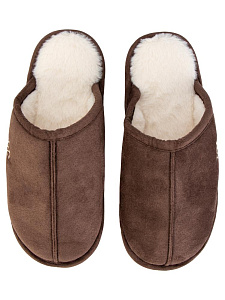 Тапочки домашние 40-41 угги мужские коричневый полиэстер/ПВХ 000000000001228809