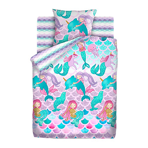 Комплект постельного белья Русалки Непоседа, 1.5 спальный, поплин 000000000001171881