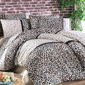 Комплект постельного белья 1,5-спальный LUCKY Леонель 1 наволочка 50х70см светло-коричневый ранфорс 80% хлопок 20% полиэстер 000000000001213463