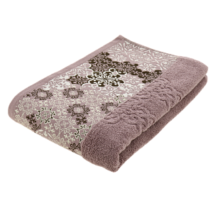 Полотенце 70х130см Dina Me бордюр мозайка темно-розовое 100% хлопок 000000000001208700