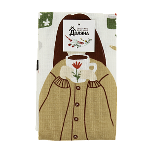 Полотенце кухонное 35х60см Доляна Дома не скучно 160гр 100%хлопок 000000000001206673