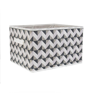 Коробка для хранения 30х30х30см без крышки с ручкой зигзаг белый 000000000001221547