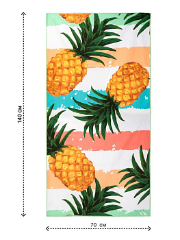 Полотенце пляжное 70х140см Ананасы микрофибра полиэстер 000000000001227515