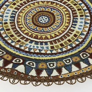 Салфетка декоративная D=32см из гобелена с тесьмой с МВГО в ассортименте 100% полиэстер 000000000001192521