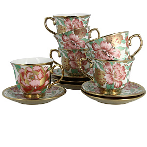 Чайный набор Золотые пионы-2 Matissa, 220мл, 12 предметов 000000000001140826