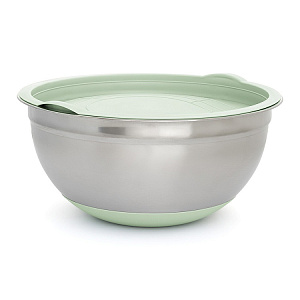 Миска для приготовления 4л 26см DE'NASTIA с крышкой мятный нержавеющая сталь/силикон 000000000001219653