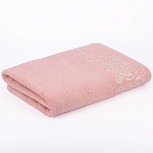 Полотенце махровое 70х130см LUCKY Итальянский бордюр пыльная роза хлопок 100% 000000000001212830