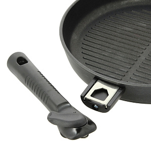 Сковорода Гриль 26см НЕВА МЕТАЛЛ ПОСУДА Ферра индукция съемная ручка алюминий 000000000001169024