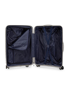 Чемодан на колесах L (48х30х75см) молния серый PP 000000000001226539