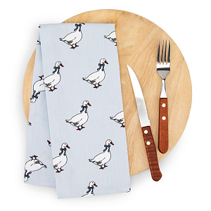 Полотенце кухонное 35х60см СОФТИ Гуси серый хлопок 100% 000000000001218594