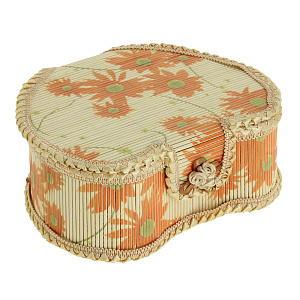 Шкатулка Цветочная, 21?16.5?8 см, бамбук 000000000001082427