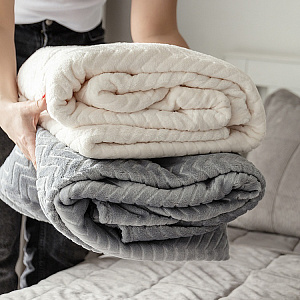 Плед 150x200см LUCKY Зигзаг серый полиэстер 000000000001222752