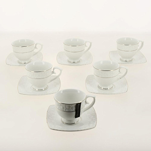 Набор кофейный фарфор 12шт (6 чашек 130мл + 6 блюдец) подарочная упаковка Нежность Balsford 179-01005 000000000001200576