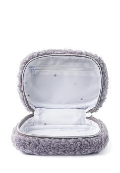 Косметичка 15x6x10см LUCKY Уютная с шерпой серый полиэстер 000000000001216880