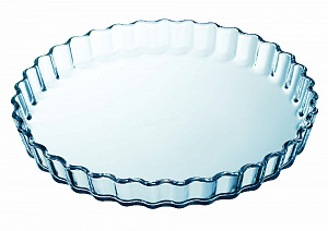 Форма для выпечки 27см PYREX круглая с гофрированным низким бортом стекло 000000000001088923