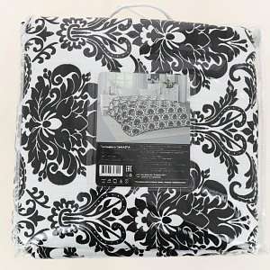 Покрывало 240x260см DE'NASTIA Византия 3слоя черное жаккард 55%хлопок 45%полиэстер 000000000001206841