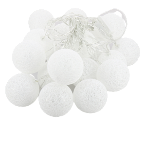 Гирлянда-Нить 5м 20LED LUAZON LIGHTING IP20 220В Клубки белоснежные прозрачная нить свечение белое фиксинг с насадками 000000000001207985