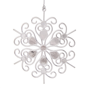 ДУ Снежинка кружевная серебро 14,5x14,5x0,3см 77946 000000000001179722