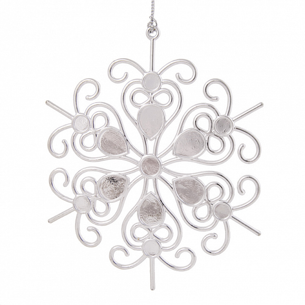 ДУ Снежинка кружевная серебро 14,5x14,5x0,3см 77946 000000000001179722