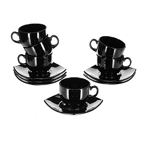 КВАДРАТО ЧЕРН Набор чайный 12 предметов 220мл LUMINARC E8848 000000000001004185