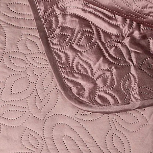 Покрывало 190х220см DE'NASTIA Палермо двустороннее атласное/матовое розовое 100% полиэстер 000000000001168958