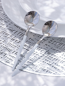 Набор чайных ложек 2шт LUCKY Modern белый/серебро нержавеющая сталь 000000000001212635